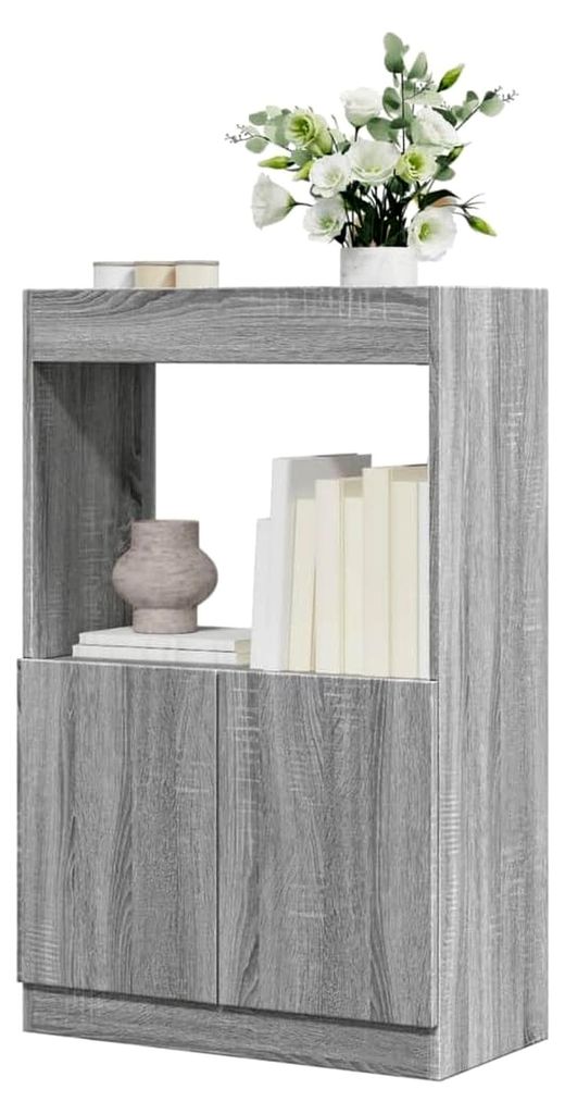 Bücherregal und Standregal - Highboard Grau Sonoma 63x33x100cm Holzwerkstoff