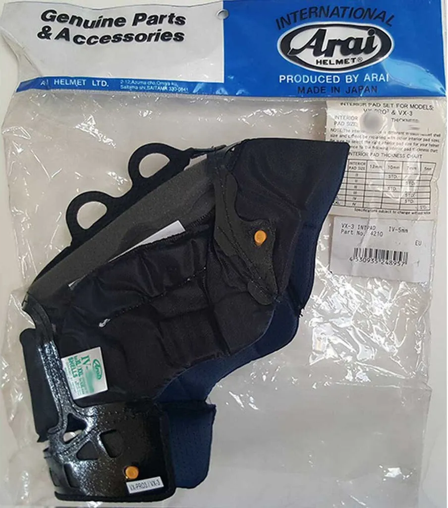 Réparez votre Casque Arai VX-3 avec cet Intérieur Bleu L 7mm Neuf