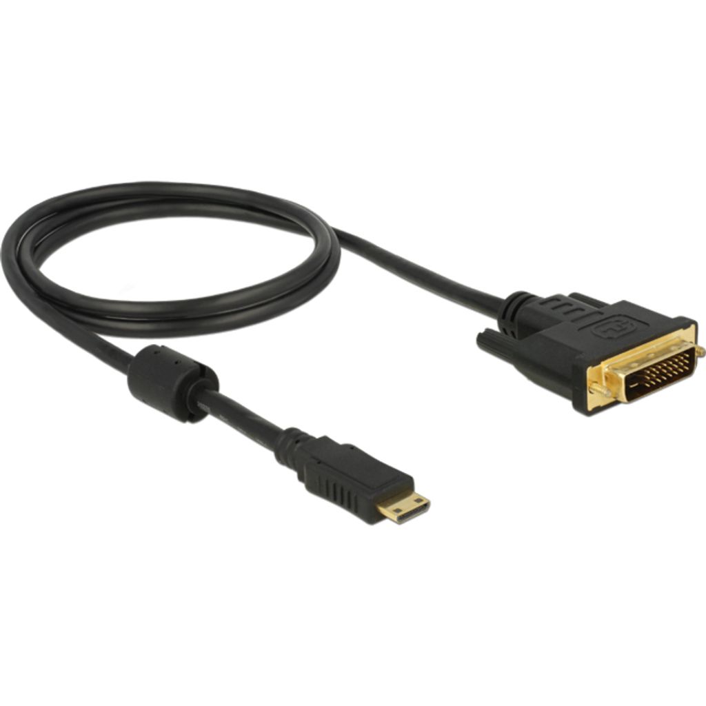 Delock - Adapterkabel - Dual Link - 19 pin mini HDMI Type C männlich zu DVI-D männlich - 1 m - Schwarz