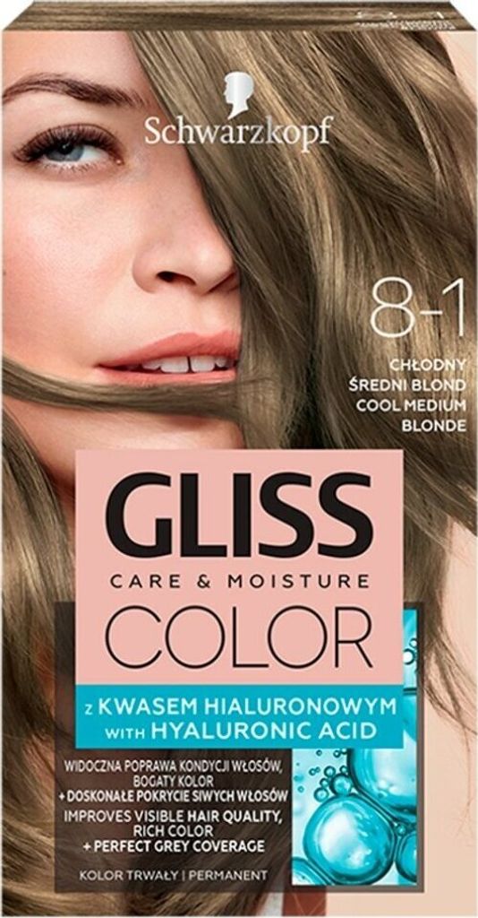 SCHWARZKOPF Gliss Color Haarfarbe Creme 8-1 Cool Medium Blonde