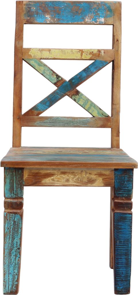 SIT Möbel Esszimmerstuhl 2er-Set | Altholz lackiert | bunt Produktbild 3
