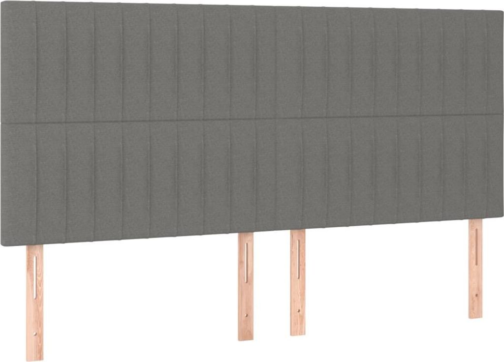 vidaXL Kopfteil Dunkelgrau 200 x 5 x 118/128 cm Stoff