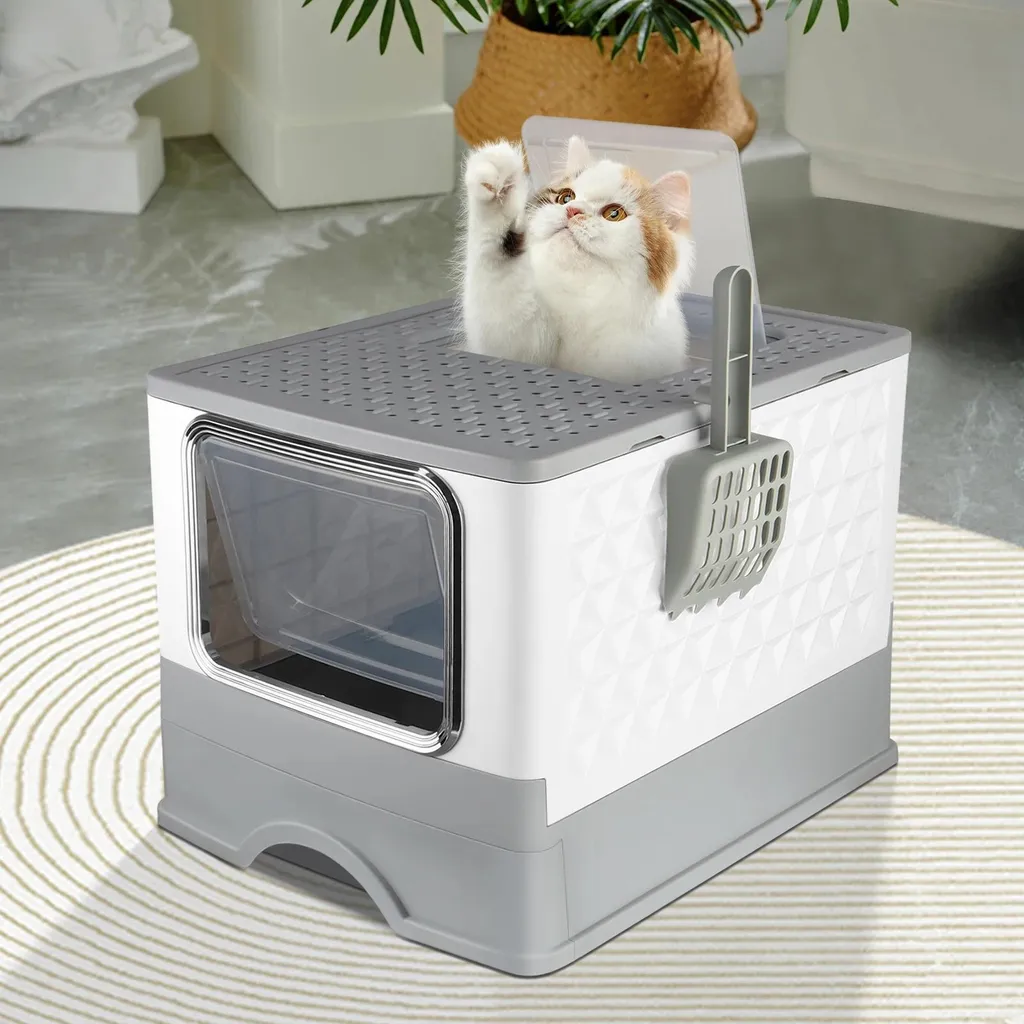 Bac à litière grand chat 15 kg : Solution spacieuse et anti-projections