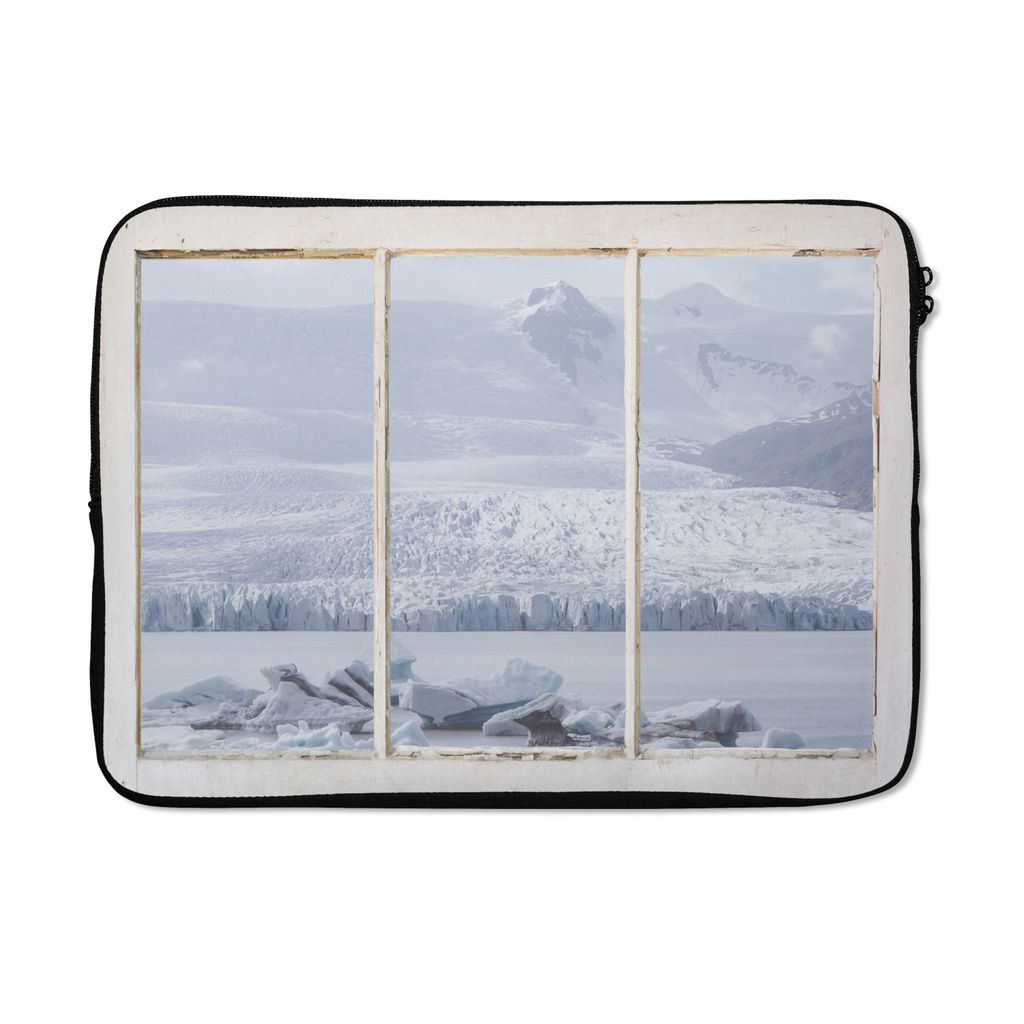 MuchoWow Laptop Hülle 13 Zoll Durchschauen - Schnee - Eis Laptoptasche - Laptophülle - Sleeve - Rundumschutz