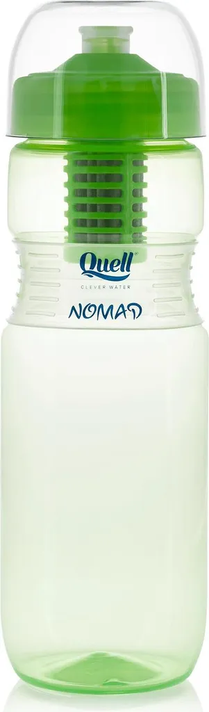 Bouteille filtrante de voyage Quell NOMAD verte pour eau du robinet