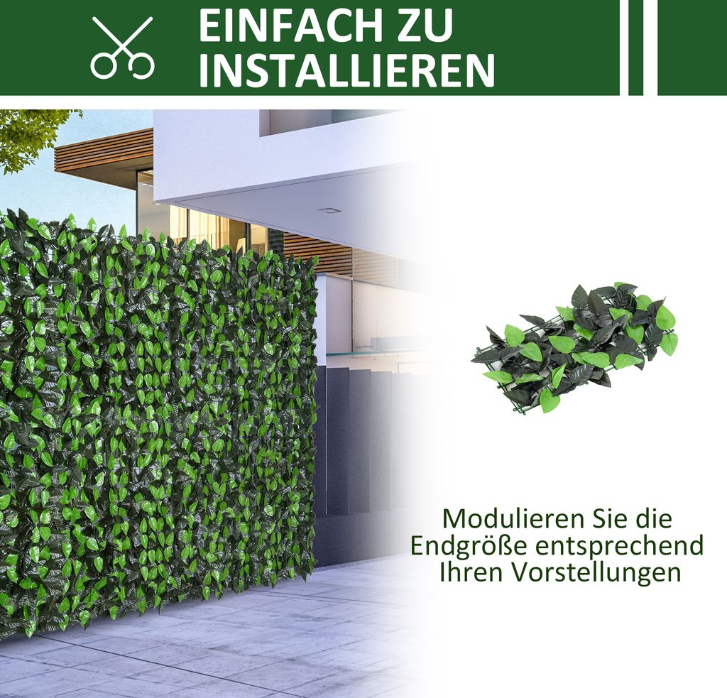 Outsunny Künstlicher Efeu Hecken Sichtschutz, Kaufland.de