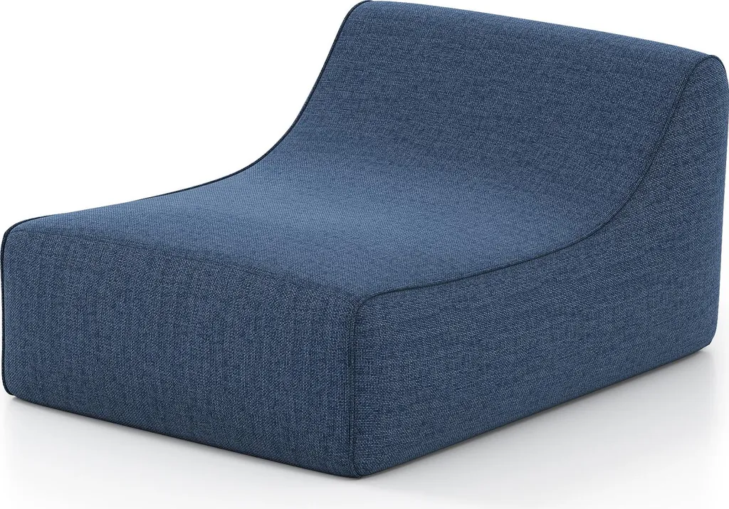 Canapé gonflable d'angle COSTWAY en lin bleu avec base antidérapante