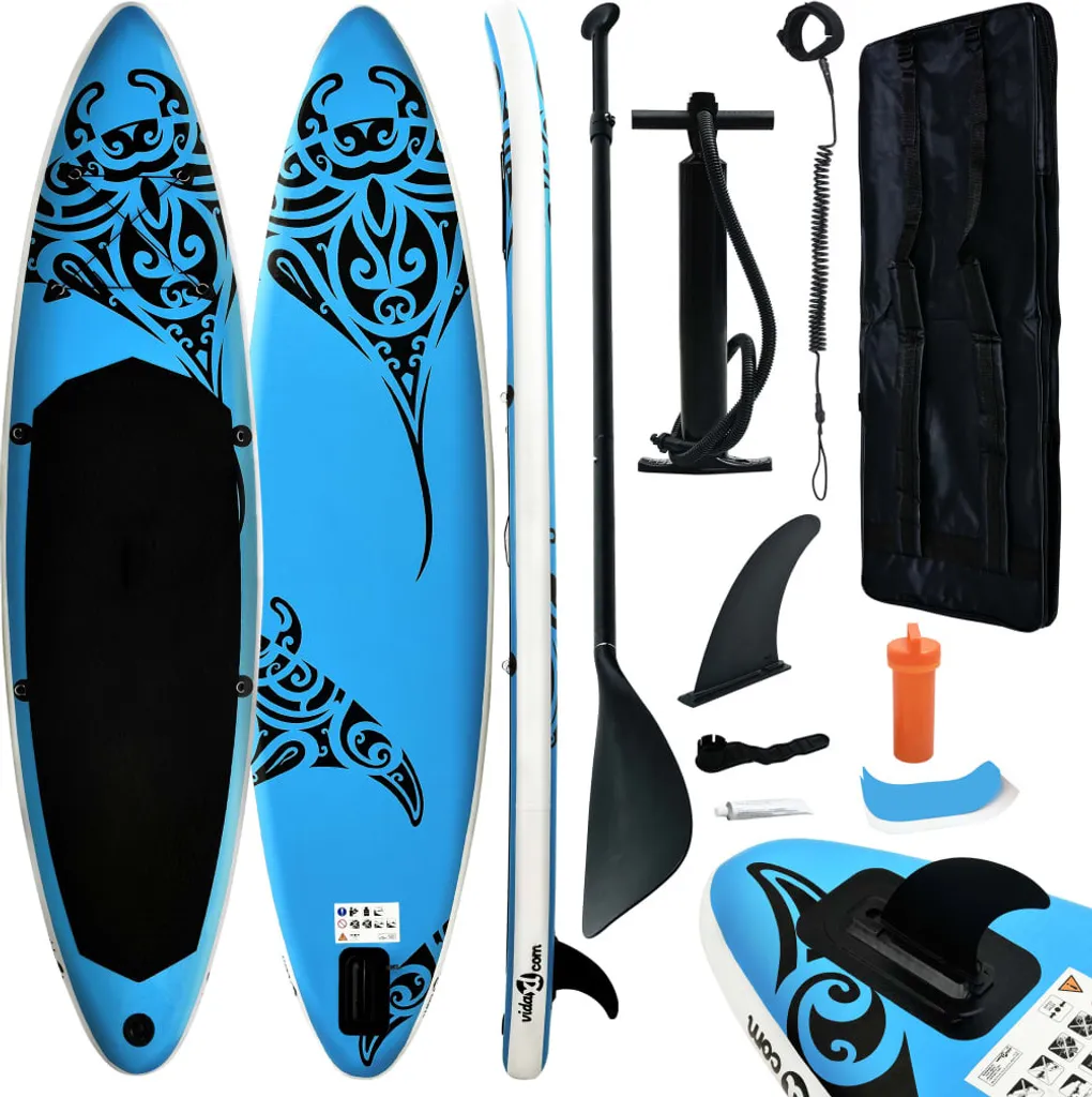 Stand Up Paddle Gonflable 305x76x15 cm Bleu - Pack Complet The Living Store