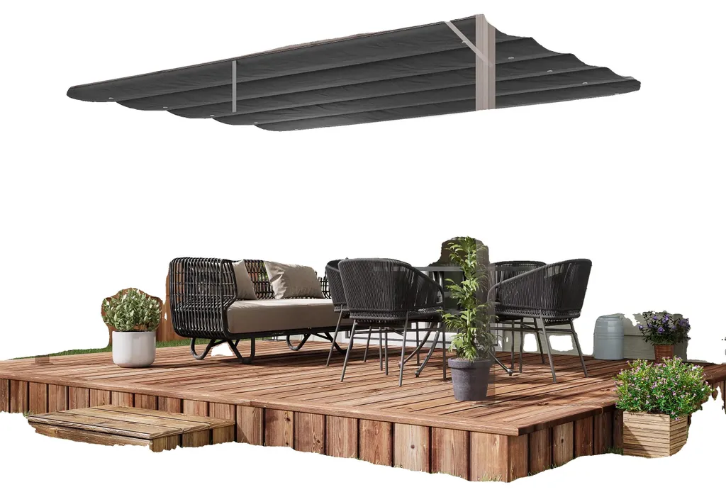Toile de pergola pour ombrage terrasse 3,5x2,6 m couleur beige