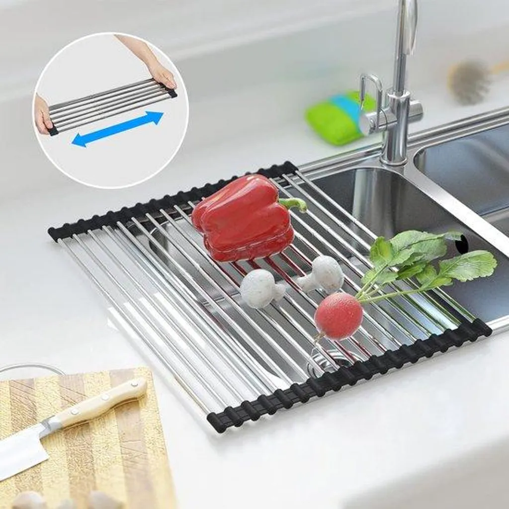 Étendoir à linge extensible en inox réglable de 29 à 54 cm de large