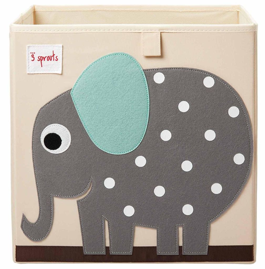 3 Sprouts IBXELE, Spielzeug-Aufbewahrungsbox, Grau, Freistehend, Abbildung, Quadratisch, Polyester