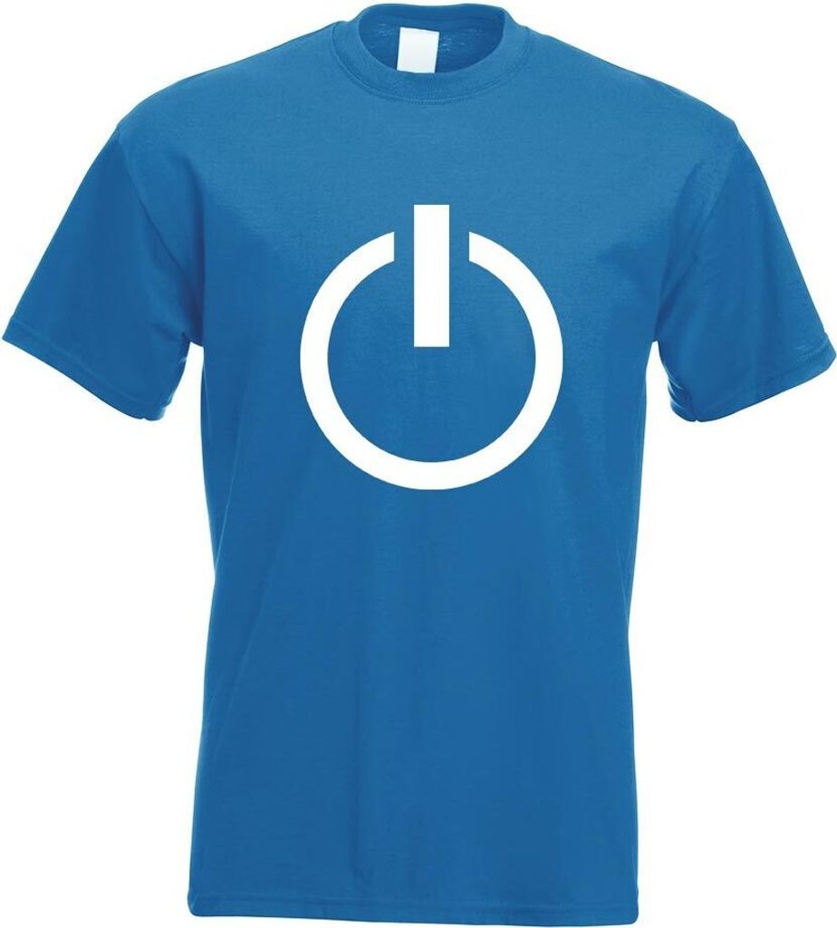Kiwistar - T-Shirt - royal - Power Off - An - u. Ausschalter Motiv Bedruckt Funshirt Design Print - mit Motiv Bedruckt - Funshirt Design - Sport - ...