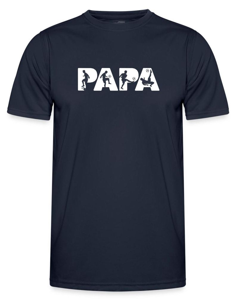 Spreadshirt Papa Fußball Silhouette Vater Funktionsshirt Produktbild 