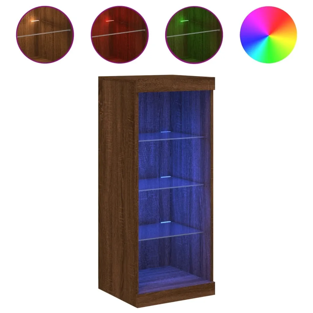 Mobile Credenza LED Rovere Marrone 41x37x100 cm | Offerta Casa