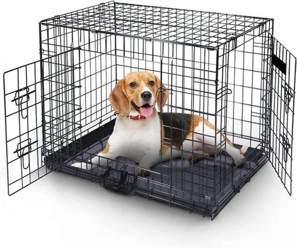 Cage de voyage pour chien - Box de transport noir plastique voiture