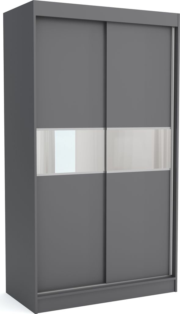 Neuer Kleiderschrank mit Schiebetüren KLARA 120 cm (ANTRACIT)