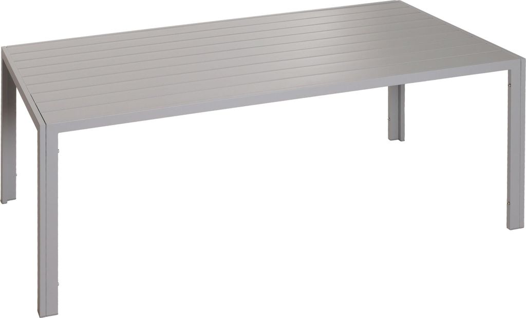 Alu-Esstisch | HxBxT 73x180x80cm | wetterfest | Hellgrau | Tisch Bistrotisch Gartentisch Balkontisch