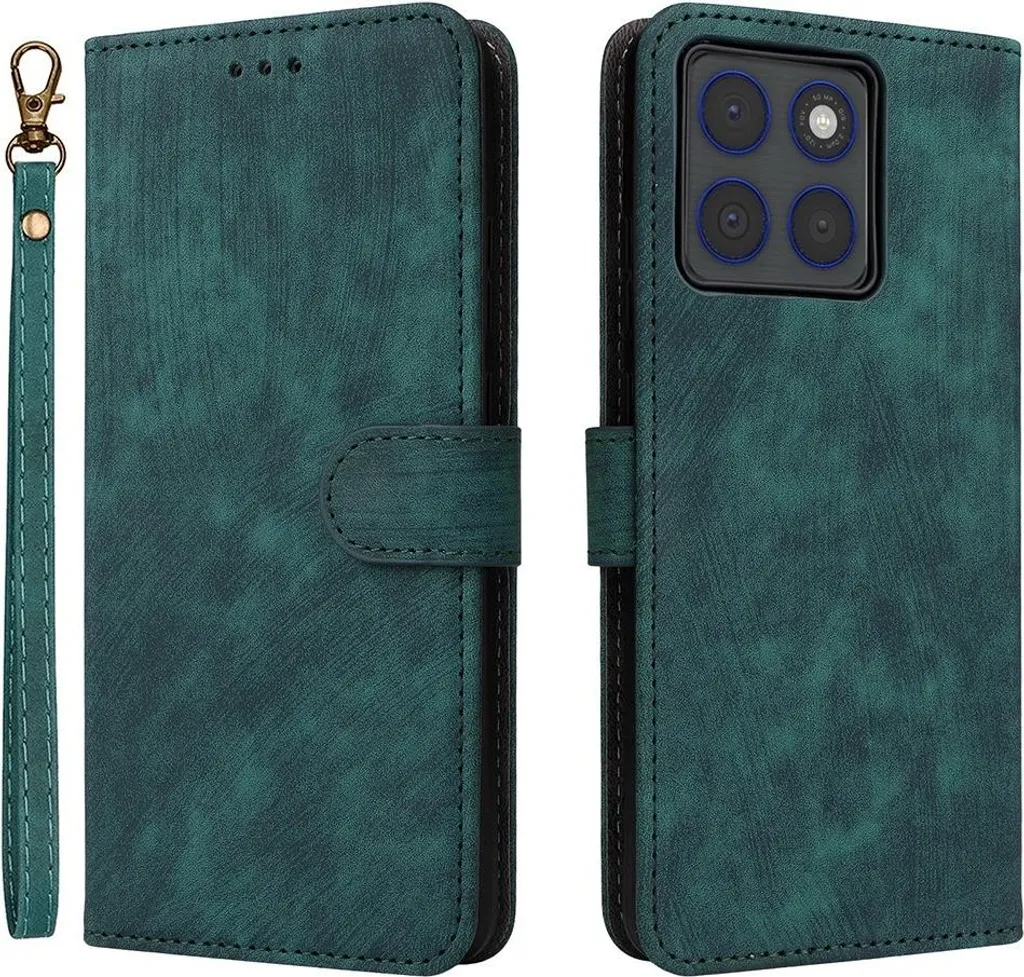 Custodia Motorola Edge 70 Cover Portafoglio Vintage Skin Verde Phonesta