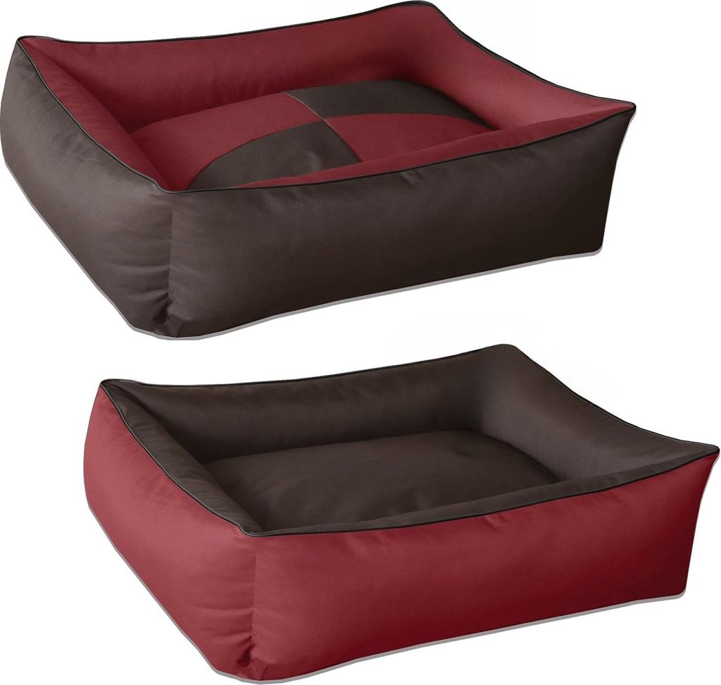 BedDog 2in1 Hundebett,(XXXL) ca. 150x110x28cm,SULTAN (rot/braun)
