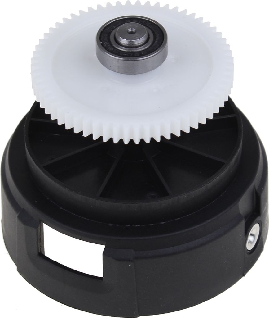 A close-up studio shot of a replacement part for a Black+Decker cordless trimmer.