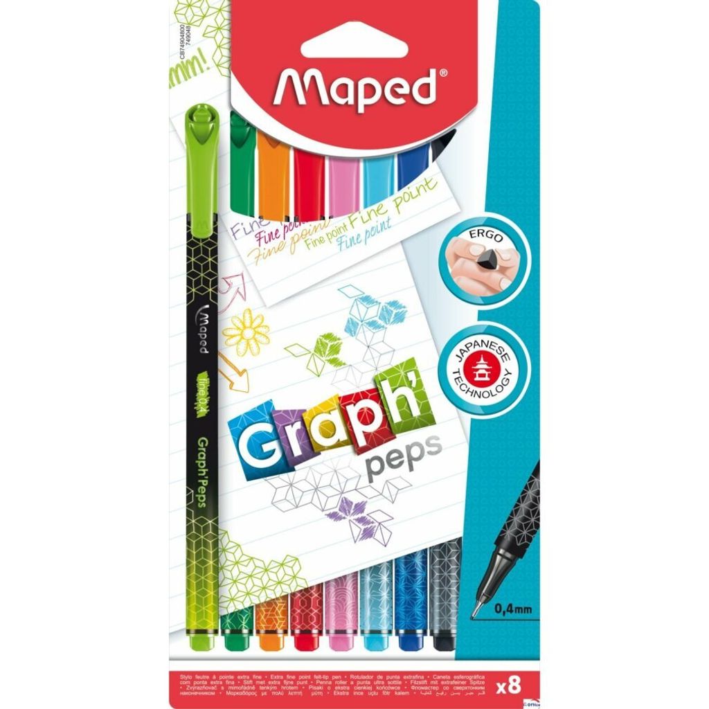Maped Fineliner Graph'Peps Premium 8er Blisterkarte
