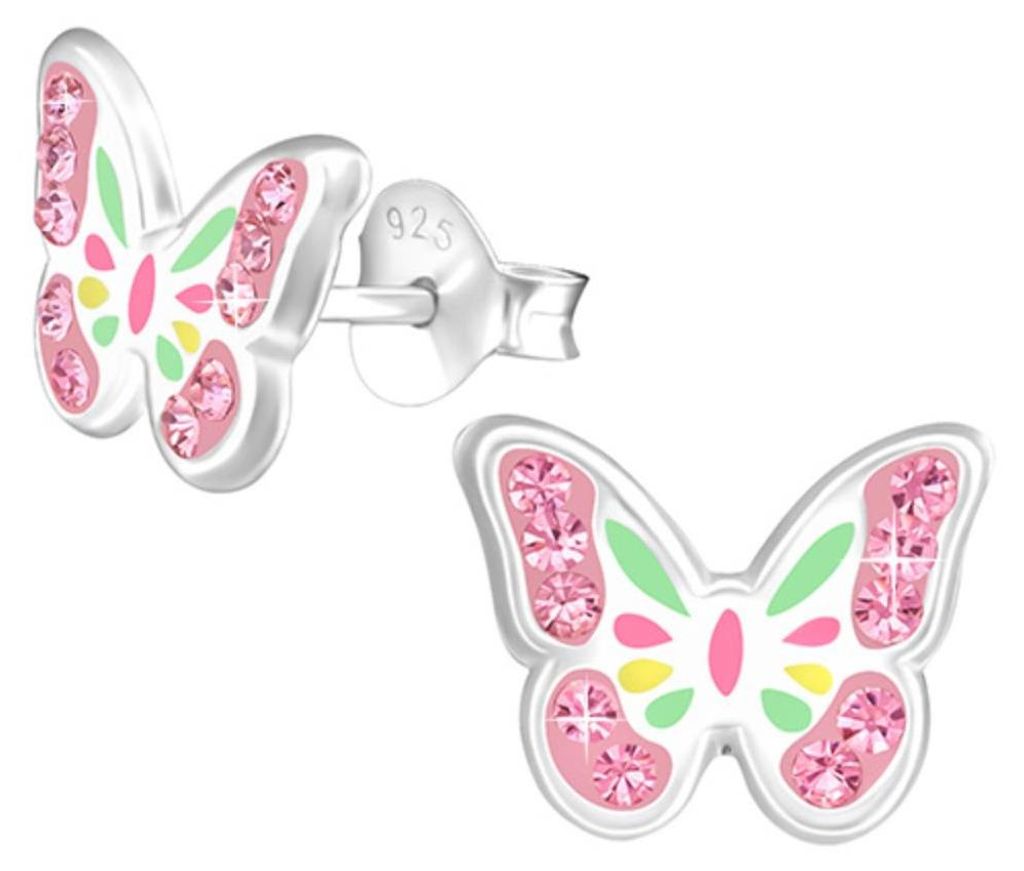 Ohrstecker Schmetterling Kinder: Ohrringe Silber 925 Produktbild 