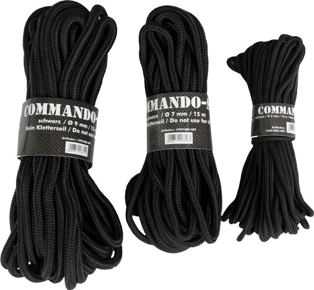 Commando Seil 15 m x 5 mm, schwarz Produktbild 
