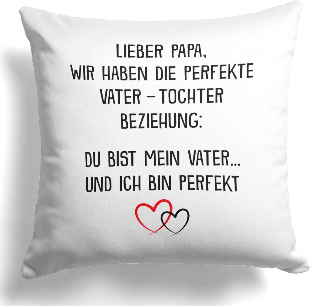 22Feels Papa Geschenk von Tochter Vater Kissen Vatertag Geburtstag Herrentag Weihnachten Deko Männer Dekoration Spruch Geschenkidee Wohnzimmer Sch...