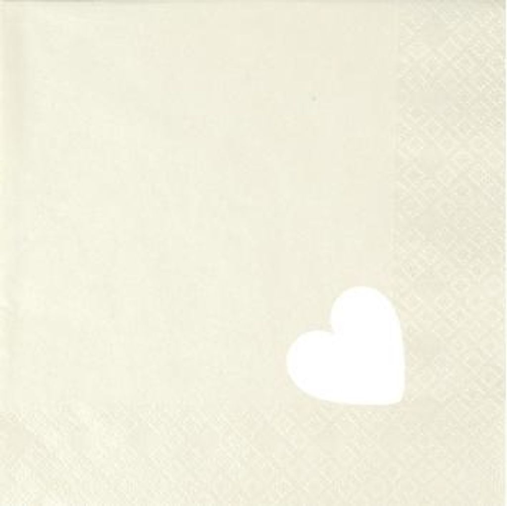 Servietten 25x25 cm - ausgestanzt - Punched Heart Pearl Produktbild 