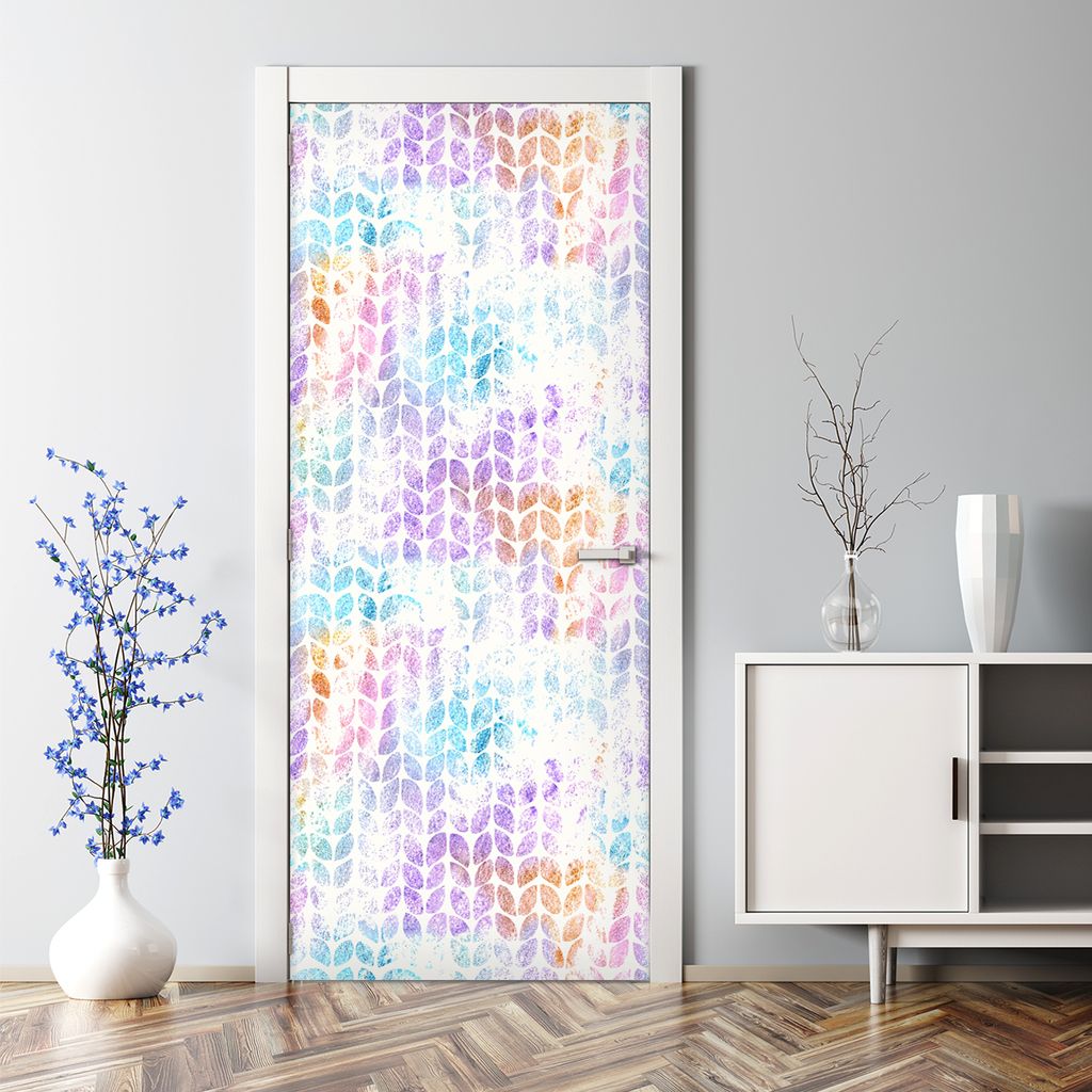 Dekorative Türposter selbstklebend Wandaufkleber Türaufkleber Blatt Tropisch Kunst 70 x 200 cm