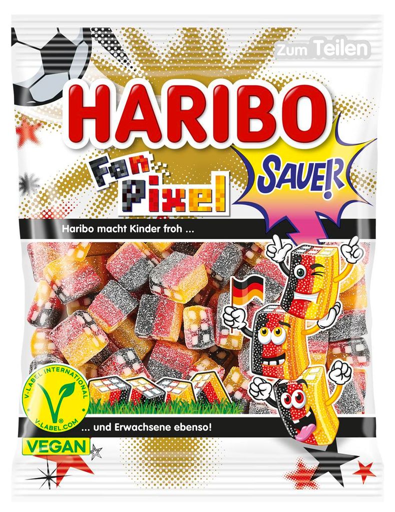 Haribo Fan Pixel sauer vegan 160g Produktbild 