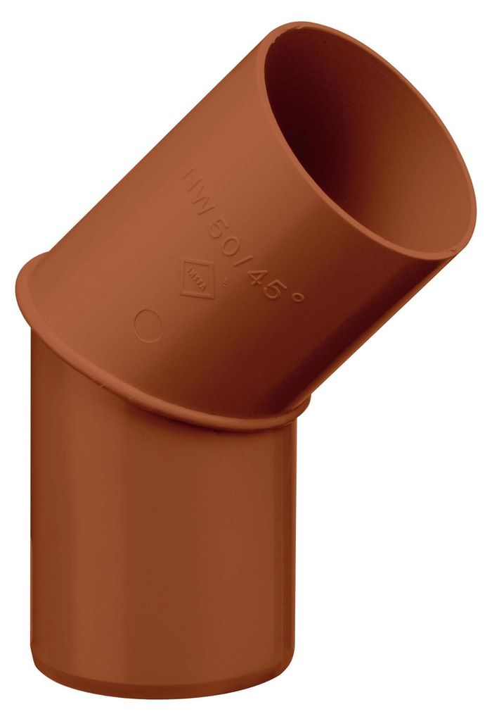 INEFA Fallrohrbogen 45 Grad, DN100 / 100mm, Braun – PVC Produktbild 