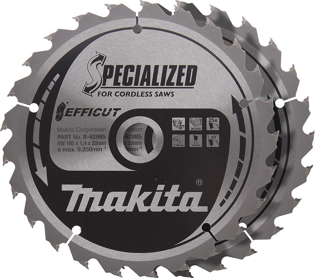 Makita EFFICUT  Sägeblatt 165x1,4x20, 25Z - 2 Stück Produktbild 