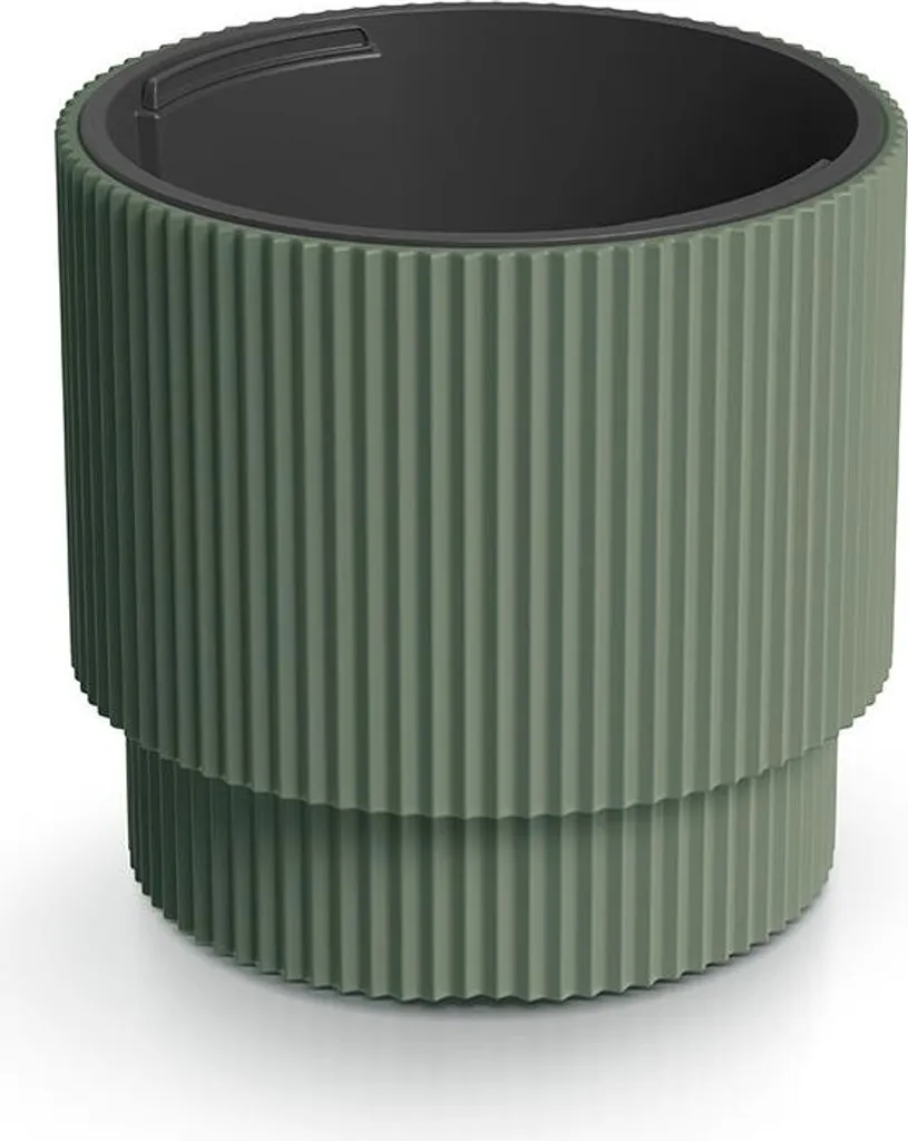 Pot de fleurs Milly vert 39,5cm avec bac interne pour éviter le surpoids