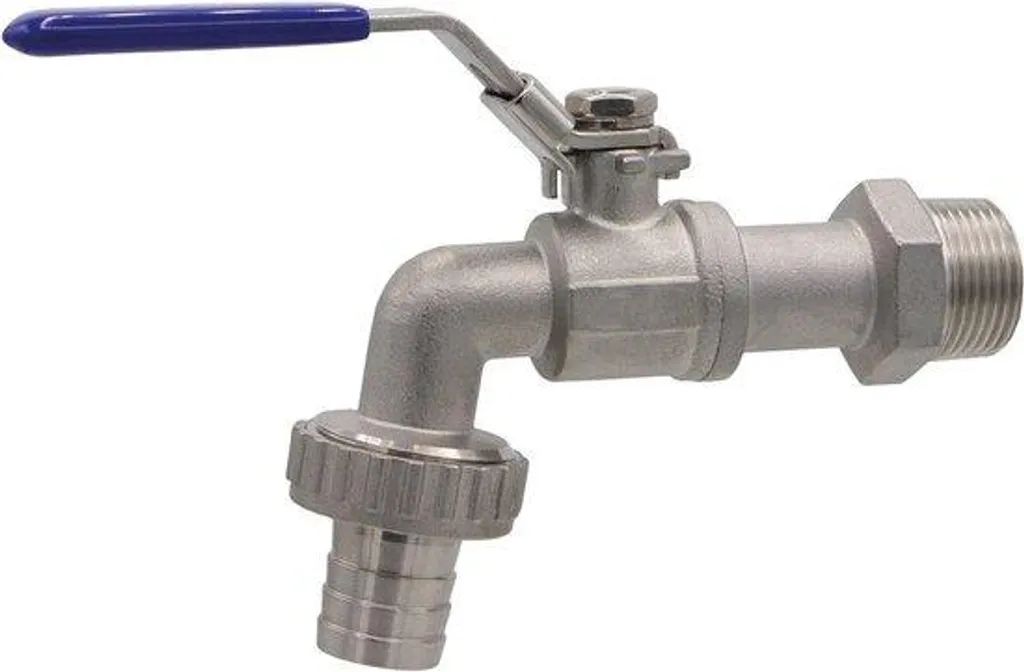 Robinet 1/2 pouce inox anti-corrosion avec raccord pour tuyau souple