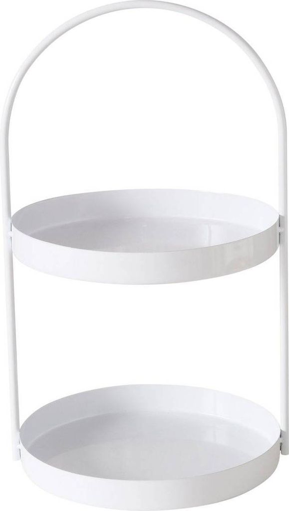 Etagere Joko 2 Ebenen Eisen H 44 cm Ø 26cm weiß
