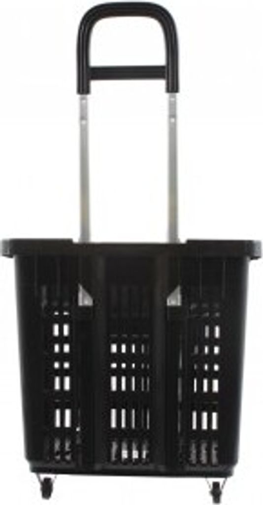 Einkaufstrolley Einkaufskorb m. Rollen 55L Schwarz Produktbild 4