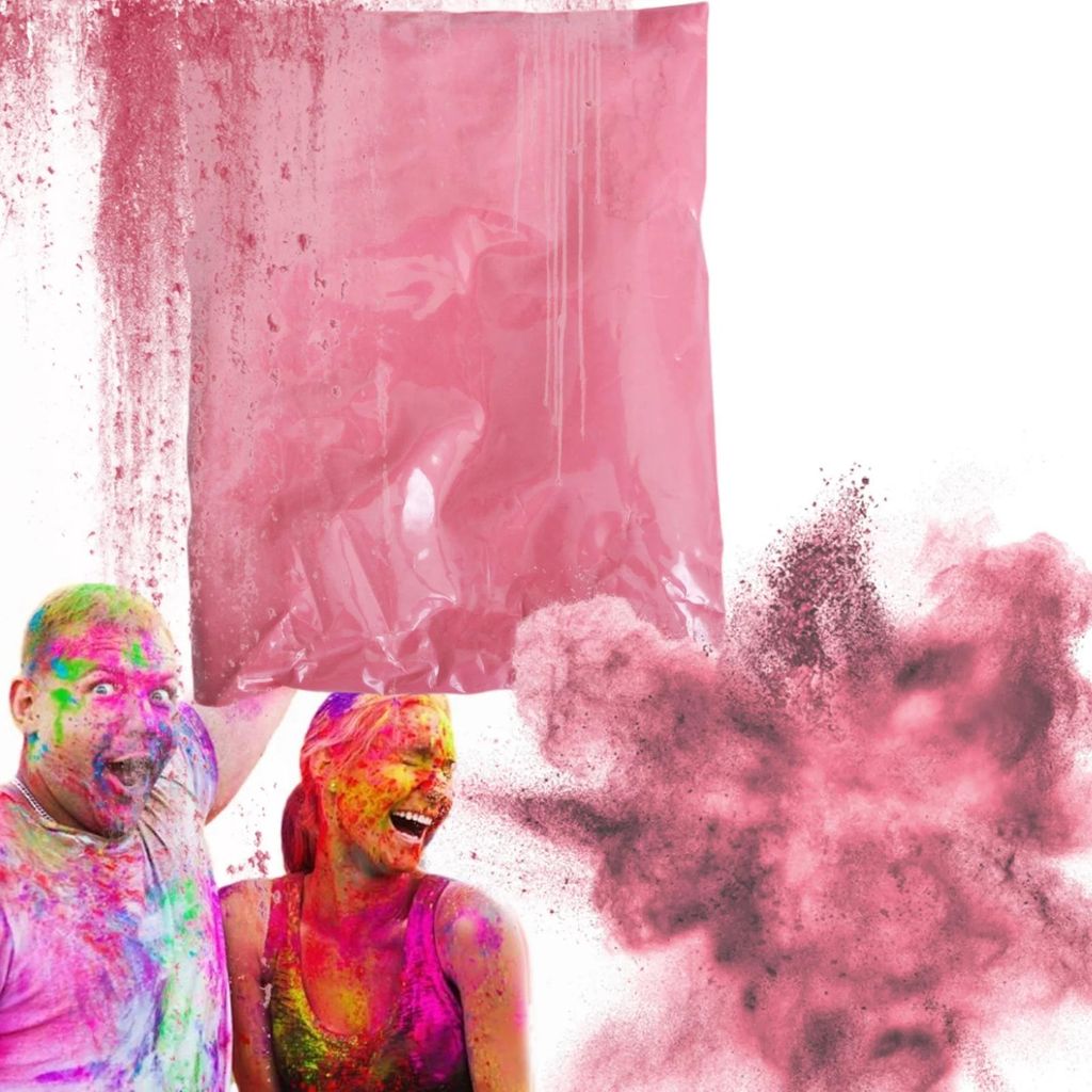 Holi Pulver Farbpulver Festivalpulver Rosa 100 g Party Festival Farbenlauf Fotoshooting