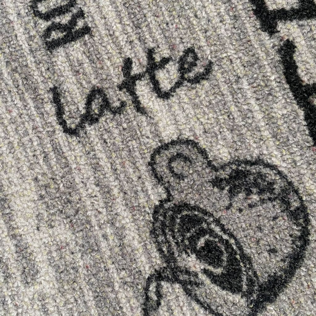Küchenläufer grau mit Gelrücken und Schriftzug in schwarz Produktbild 3
