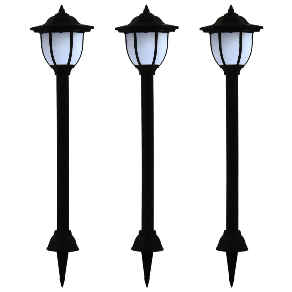 Balises solaires de jardin LED noir Lot de 3 bornes pour allée et cour
