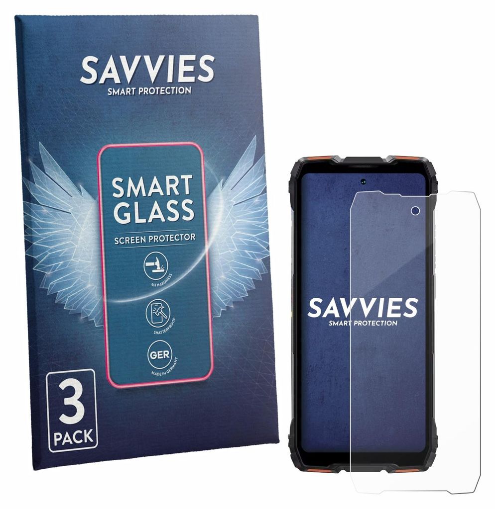 3x Savvies Schutzglas Folie für Blackview Rock 3 9H Panzer Schutzfolie Glas Displayschutz klar transparent