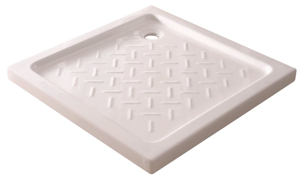ONDEE ZEN – Duschwanne MERI – Rutschfeste Noppen – 80 x 80 x 6,5 cm – Feinsteinzeug – Weiß