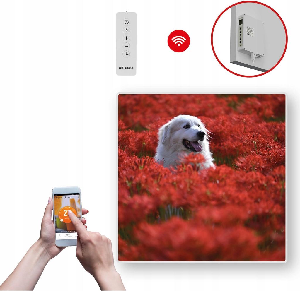 Termofol TF-SWT Infrarot Wandheizung - Wandheizung Elektrisch - Hund - 350W - 60x60 cm