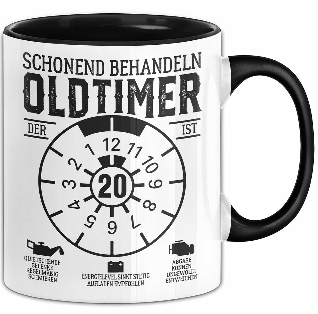 20. Geburtstag Tasse Geschenk Schonend Behandeln Oldtimer Der Ist 20 Geschenkidee Kaffee-Becher (Schwarz)