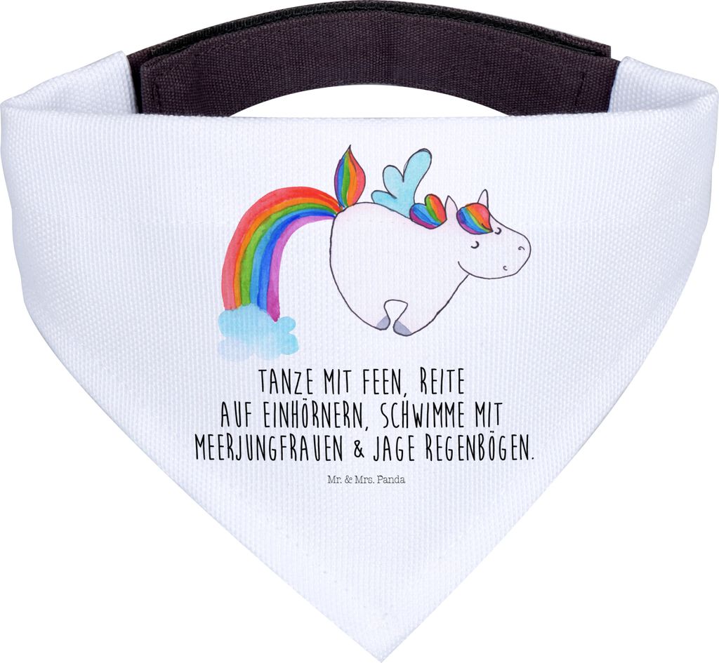 Mr. & Mrs. Panda Bandana Einhorn Fliegendes Pferd - Weiß - Geschenk, Realität, Regenbogen, Halstuch Für Hunde, Hund, Hundehalstuch, Unicorn, Spi...