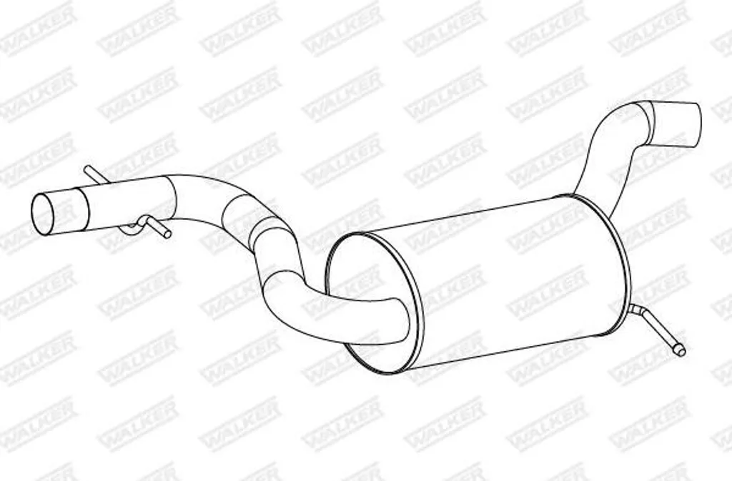 Pot d'échappement intermédiaire WALKER 24273 pour Golf 6 et Octavia