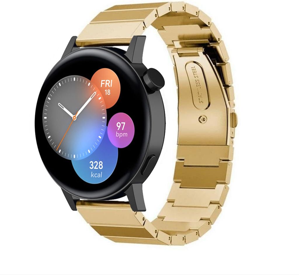 Strap-it Metallarmband - Kompatibel mit Huawei Watch GT 3Armband 42mmHochwertiger EdelstahlHuawei watch strap Armband mit faltschließe für 20mmAr...