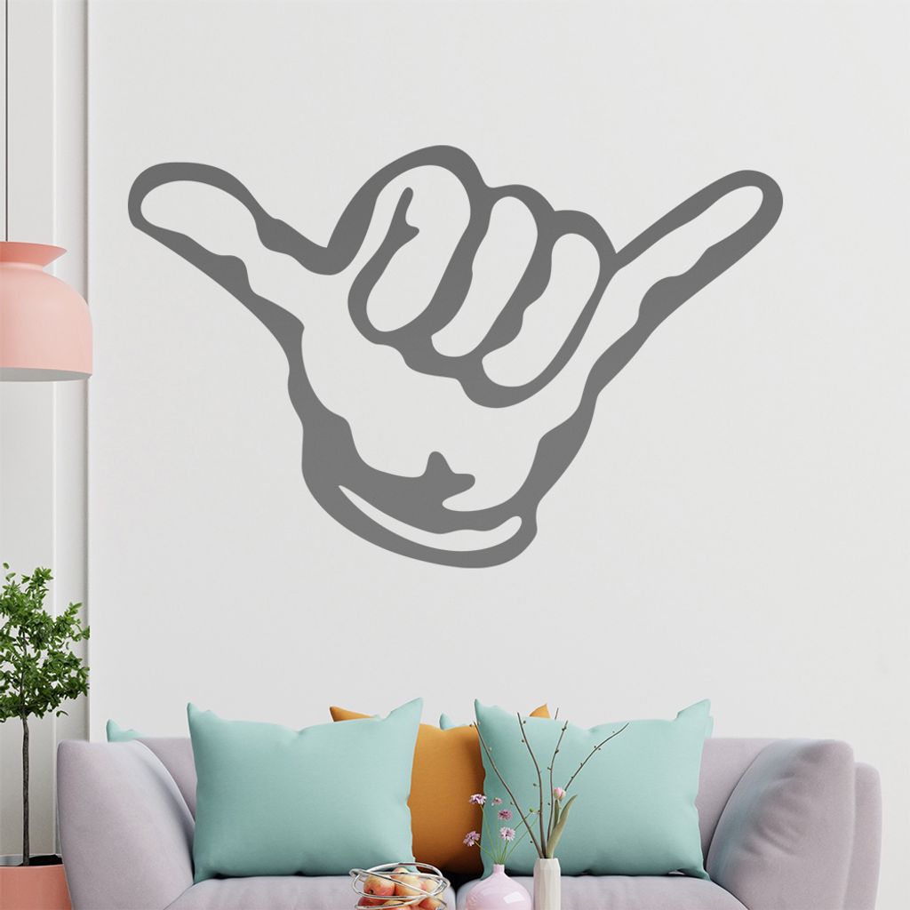 KIWISTAR Hang Loose Hand - Surfer Move Shaka Wandtattoo in 6 Größen - Wandaufkleber Wall Sticker - Dekoration, Küche, Wohnzimmer, Schlafzimmer, ...