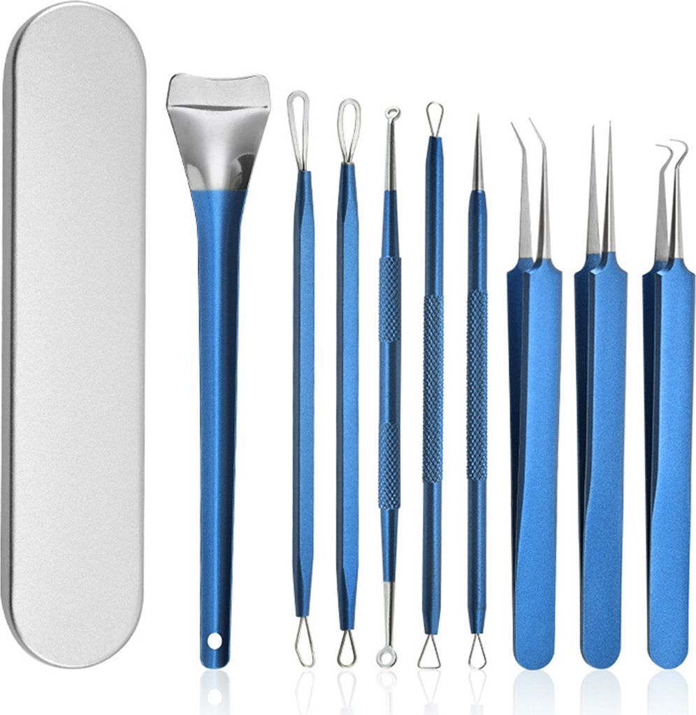 1 Set Mitesser-Entfernungswerkzeug Doppelkopf Scharfe tragbare sichere Komedonen Akne Pickel Makel Whitehead Extractor Pinzette Make-up-Tools