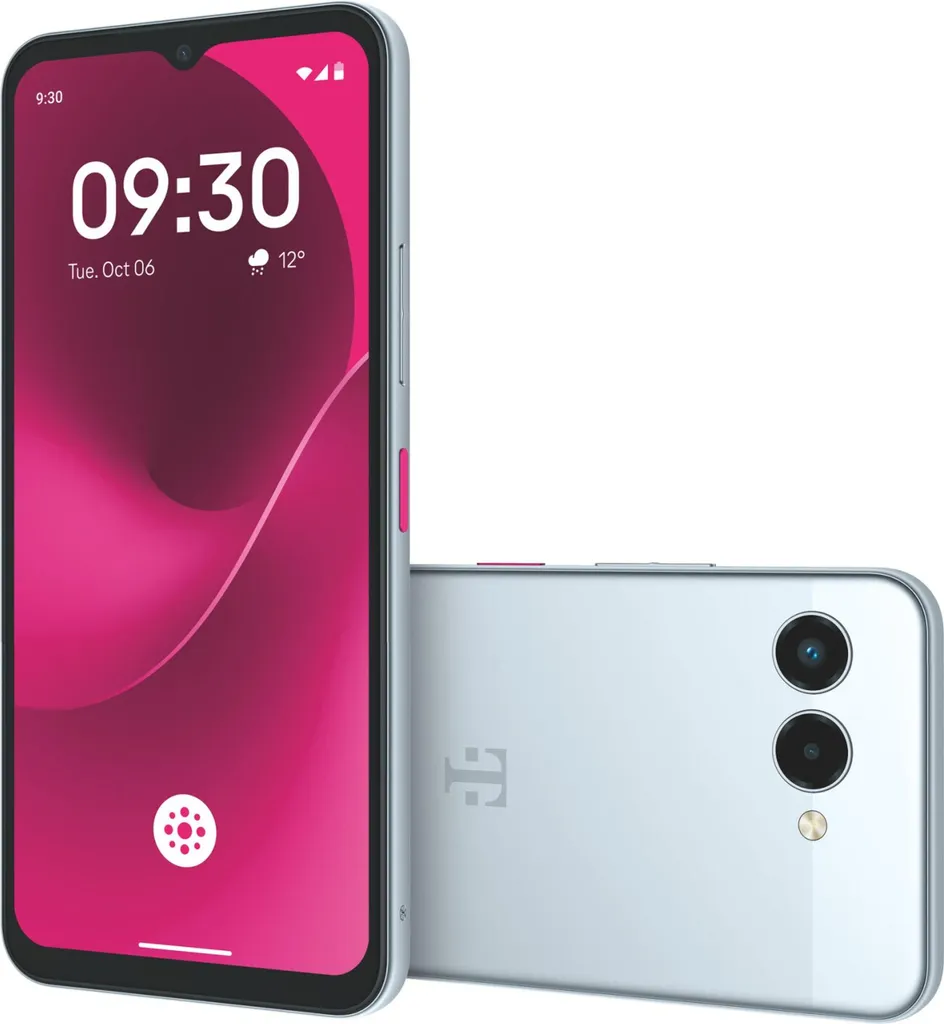 Smartphone T-Mobile T Phone 3 128GB argent avec appareil photo 50MP OIS